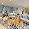 Ocean Colour Blue Holiday Cottage in Cornwall Lounge/Dining/Kitchen