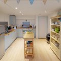 Ocean Colour Blue Holiday Cottage in Cornwall Kitchen