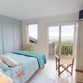 Ocean Colour Blue Holiday Cottage in Cornwall Master Bedroom