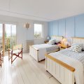 Ocean Colour Blue Holiday Cottage in Cornwall Twin Bedroom