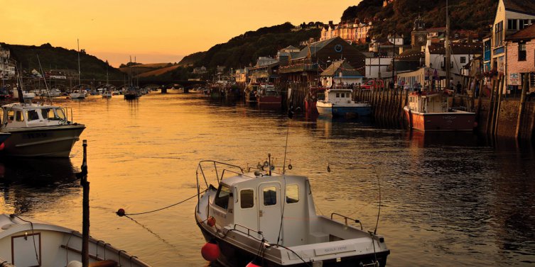 Sunset over Looe Harbour