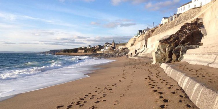 The sandy beach at Porthleven