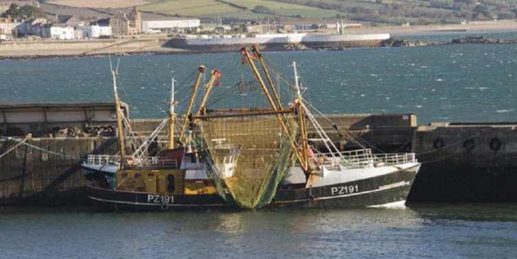 Newlyn's harbour is home to many fishing vessels